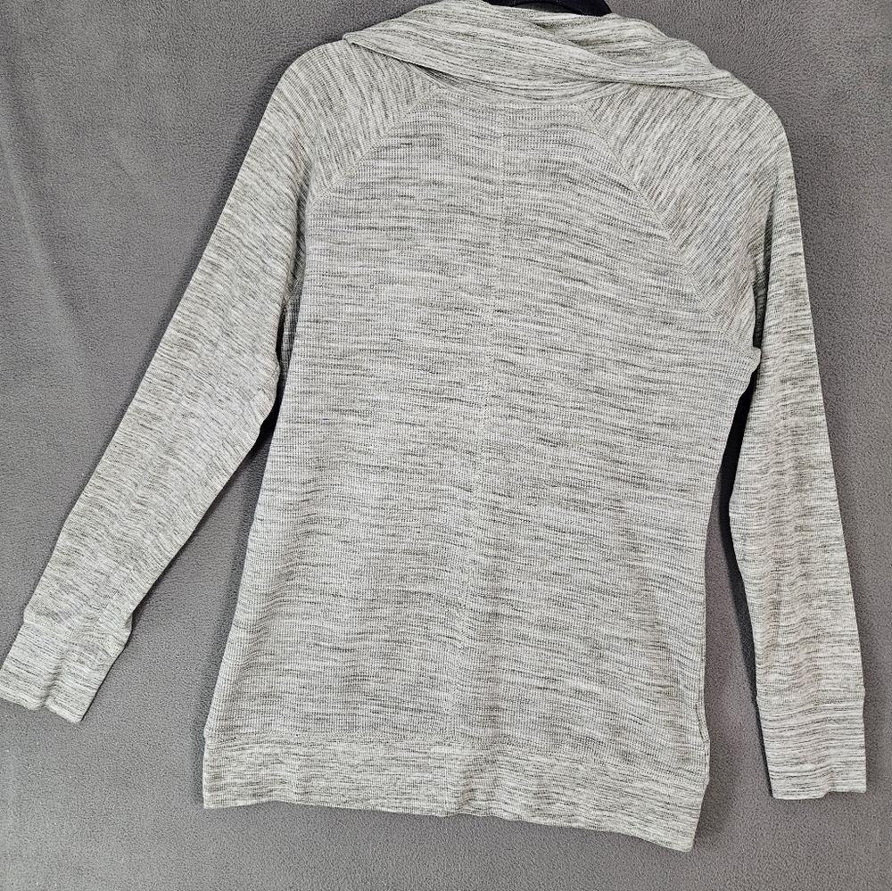 Eddie Bauer Womens Large Cowl Turtleneck Waffle Knit Thermal Gray Long Sleeve - Picture 8 of 8